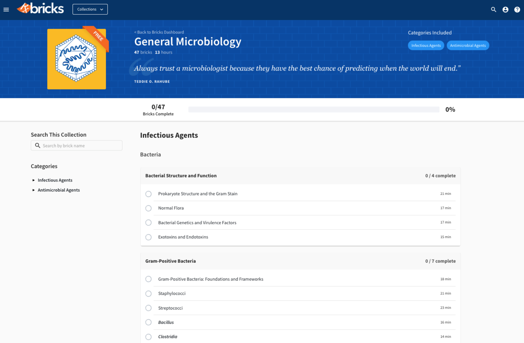 General Microbiology Brick Landing Page