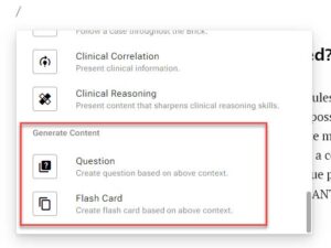 Newly enhanced flashcards and questions for faculty creating Rx Bricks.