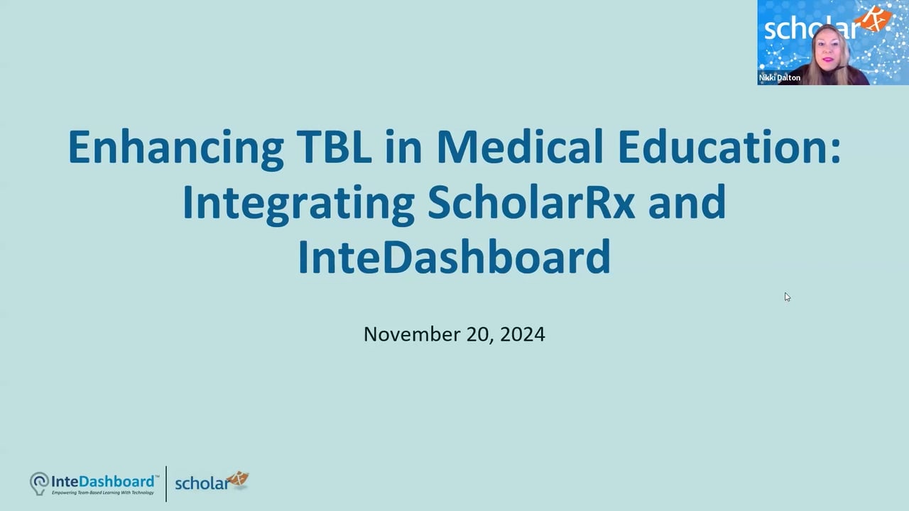 Enhancing TBL in Medical Education: Integrating ScholarRx and ...